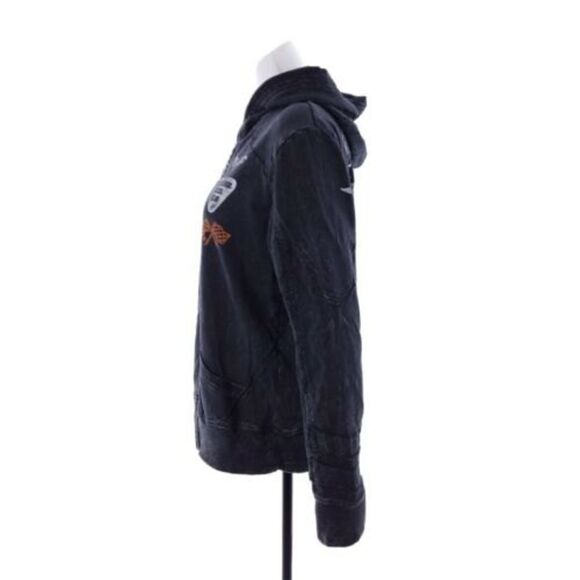 Rebel Spirit Womens Small Distressed Black Gray Full Zip Long Sleeve Jacket - Picture 4 of 11